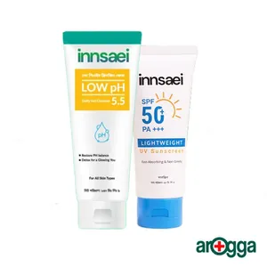 Innsaei Low pH Daily Gel Cleanser 5.5 150ml and Innsaei Lightweight UV Sunscreen 50ml